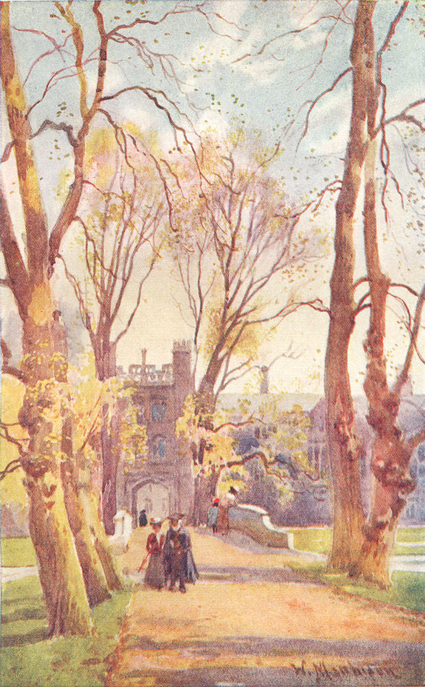 TRINITY COLLEGE. Bridge & Avenue Gate New Court 1907 old antique print picture